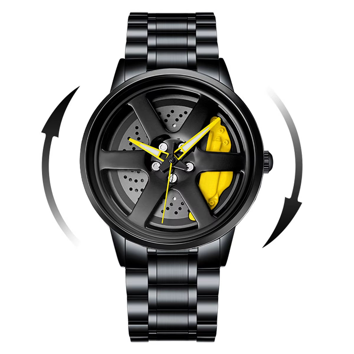 Sports Car Watch Fashionable Rotating Dial Stainless Steel Strap 3Bar Waterproof Quartz Movement Watches Reloj Hombre