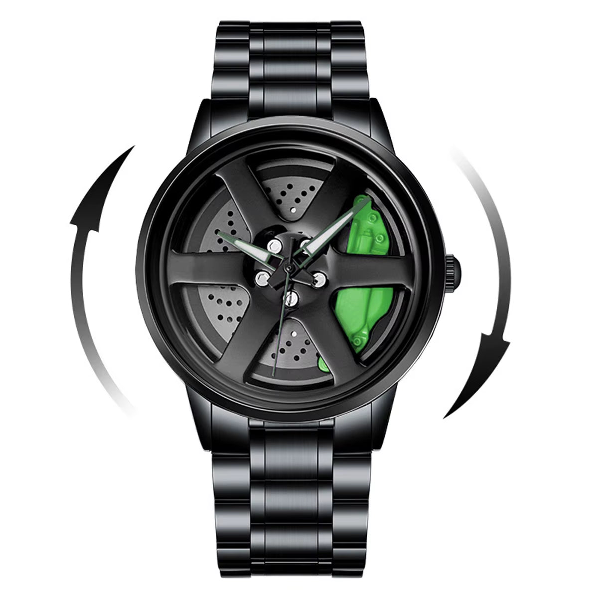 Sports Car Watch Fashionable Rotating Dial Stainless Steel Strap 3Bar Waterproof Quartz Movement Watches Reloj Hombre