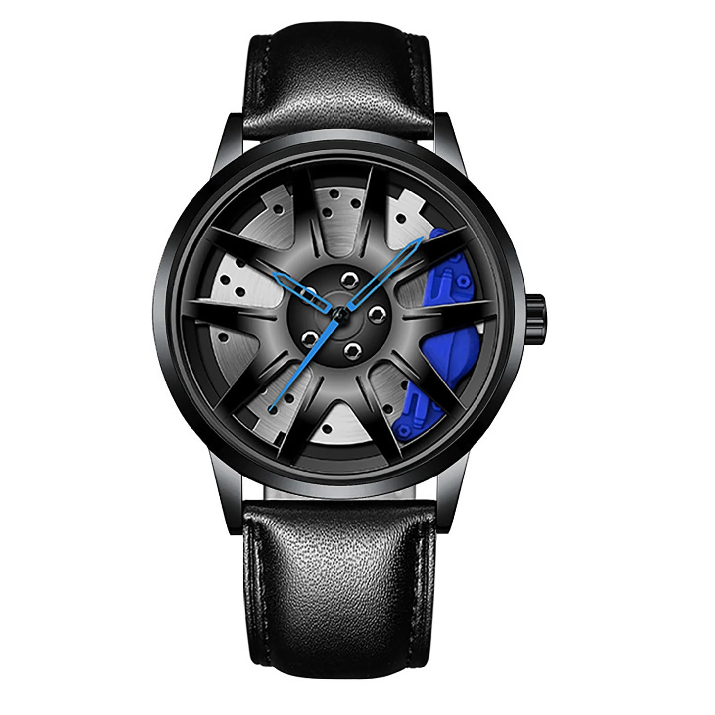 Cool and Cool Fashion Clock Leather Men'S Quartz Wristwatch Dial Sport Car Rim Wheel Hub Business Luxury Sports Wrist Watches