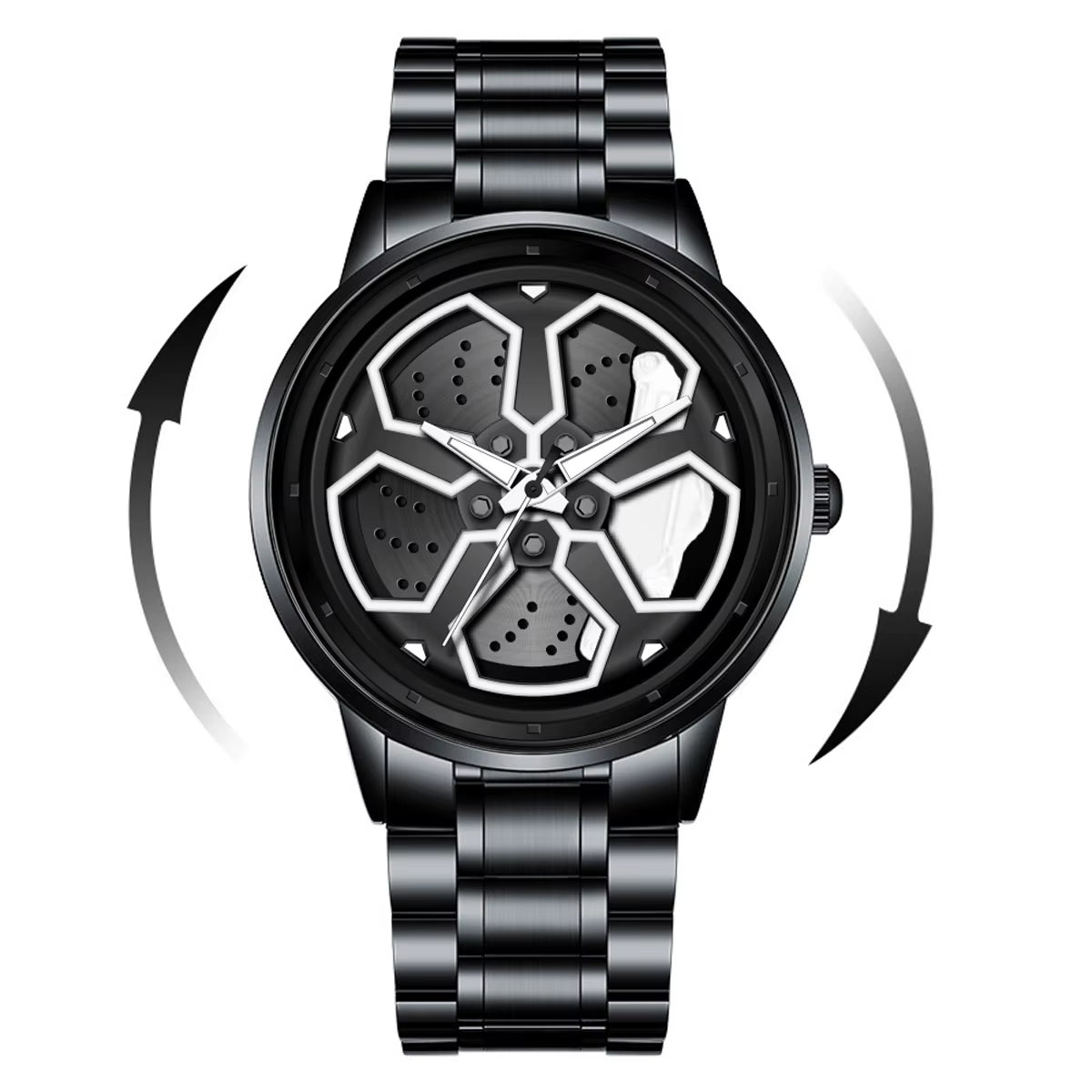 Men Watch Sports Style Mi Car Watch Fashionable Rotating Dial Quartz Movement 3Bar Waterproof Black Man Clock Relogios Masculino