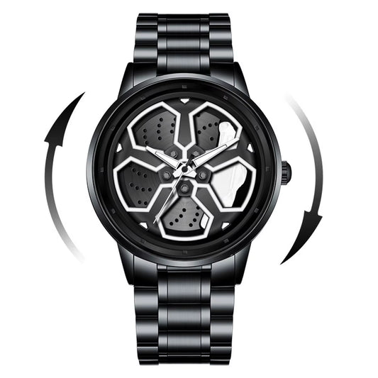 Men Watch Sports Style Mi Car Watch Fashionable Rotating Dial Quartz Movement 3Bar Waterproof Black Man Clock Relogios Masculino
