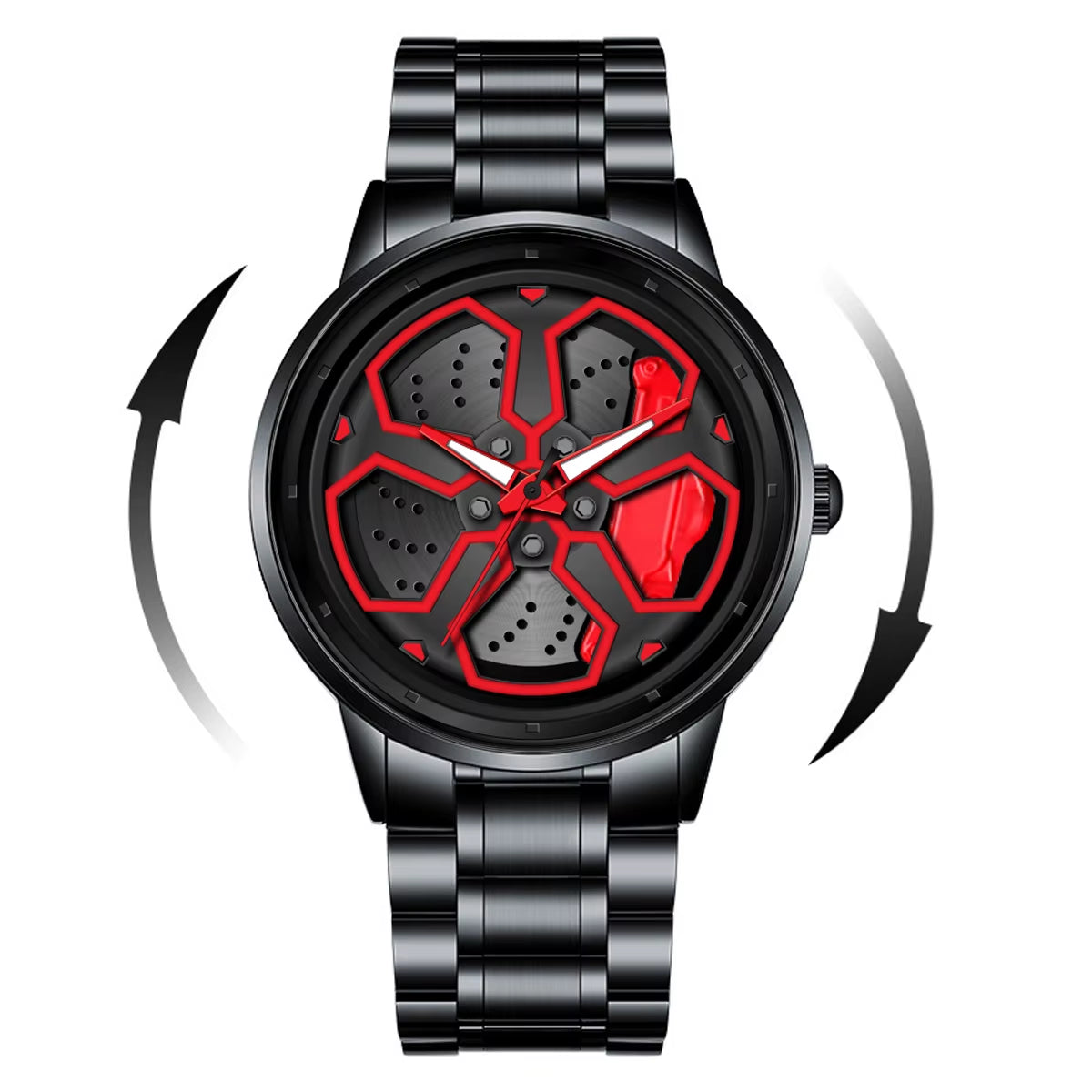 Men Watch Sports Style Mi Car Watch Fashionable Rotating Dial Quartz Movement 3Bar Waterproof Black Man Clock Relogios Masculino